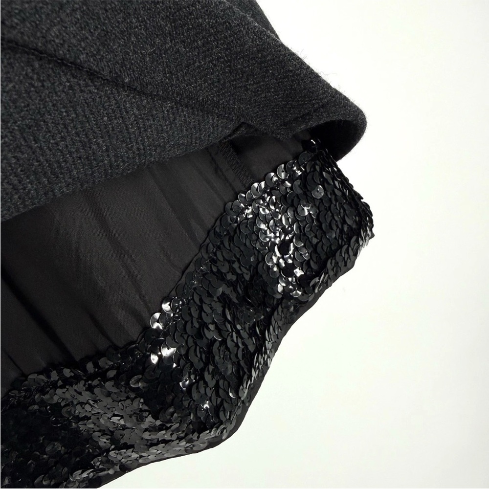 Dorothee Schumacher Wool Skirt Womens Size Large Charcoal Gray Sequin Hem - Picture 4 of 11
